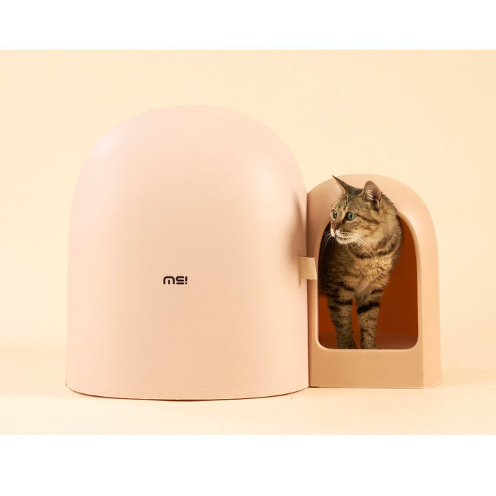 MAKESURE | MAX Extra Large Enclosed Cat Litter Box | Milk Tea Pink