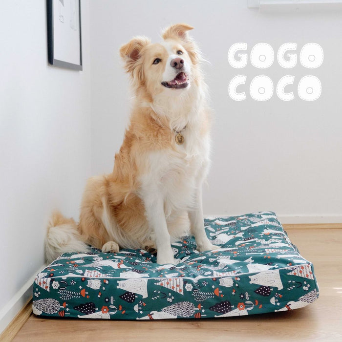 Luxurious Memory Foam Dog Bed | Green Forest Bear