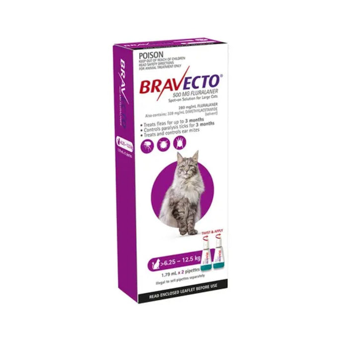 BRAVECTO Spot On For Cats: 6.25KG - 12.5KG