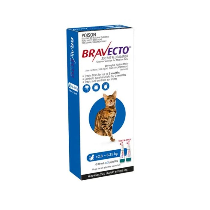 BRAVECTO Spot On For Cats: 2.8KG - 6.25KG