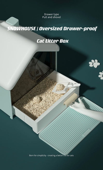 SNOWHOUSE | Oversized Drawer-proof | Cat Litter Box