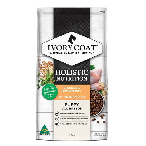 IVORY COAT Holistic Nutrition Dry Dog Food Puppy Chicken & Brown Rice my rainbow pet