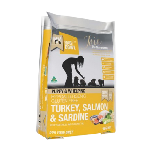 MEALS FOR MUTTS GLUTEN FREE DRY DOG FOOD SALMON AND SARDINE PUPPY- 9kg my rainbow pet