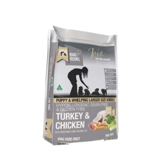 MEALS FOR MUTTS GRAIN FREE LARGE KIBBLE DRY DOG FOOD TURKEY AND CHICKEN PUPPY - 9kg my rainbow pet