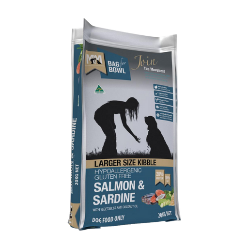 MEALS FOR MUTTS LARGE KIBBLE DRY DOG FOOD SALMON AND SARDINE ADULT- 20kg my rainbow pet