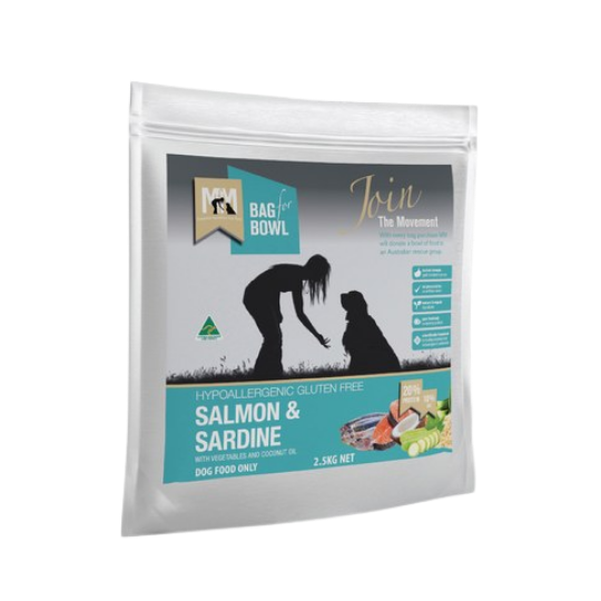 MEALS FOR MUTTS DRY DOG FOOD SALMON AND SARDINE ADULT- 2.5kg my rainbow pet