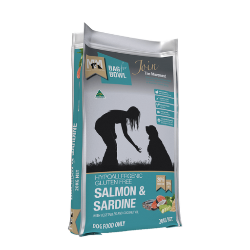 MEALS FOR MUTTS DRY DOG FOOD SALMON AND SARDINE ADULT- 20kg my rainbow pet