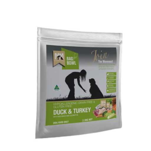 MEALS FOR MUTTS GRAIN FREE DRY DOG FOOD DUCK AND TURKEY ADULT - 2.5kg my rainbow pet