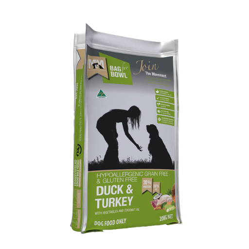 MEALS FOR MUTTS GRAIN FREE DRY DOG FOOD DUCK AND TURKEY ADULT - 20kg my rainbow pet