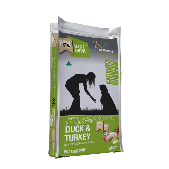 MEALS FOR MUTTS GRAIN FREE DRY DOG FOOD DUCK AND TURKEY ADULT - 20kg my rainbow pet