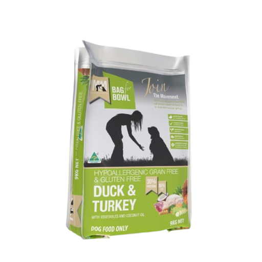 MEALS FOR MUTTS GRAIN FREE DRY DOG FOOD DUCK AND TURKEY ADULT 9KG my rainbow pet