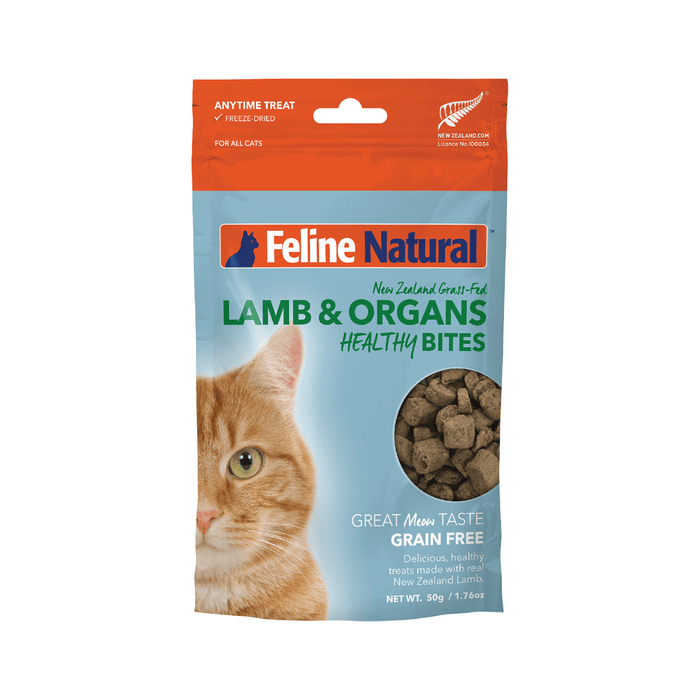 FELINE NATURAL Cat Treats Grain Free Healthy Lamb 50g