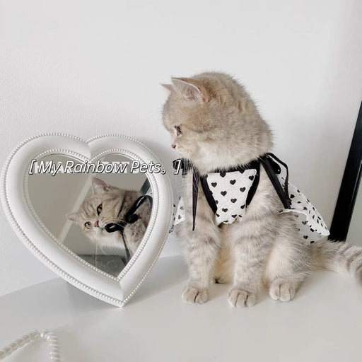 Princess style black and white love bow dress Dog Clothes Cat Clothes my rainbow pet
