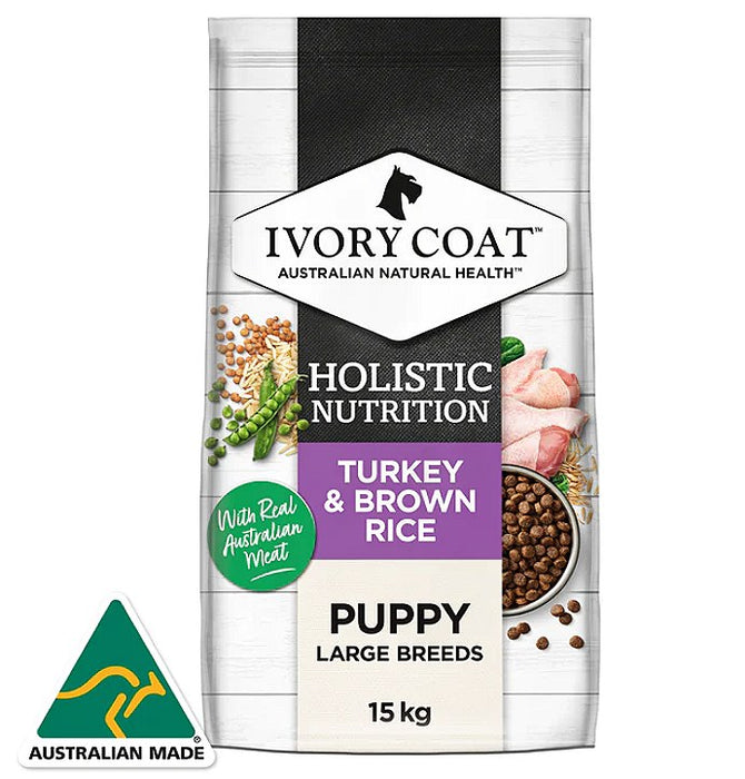 IVORY COAT Dry Dog Food Puppy Large Breed Turkey & Brown Rice