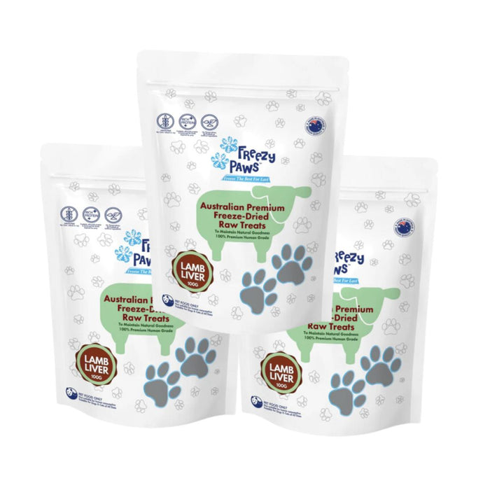 Freezy Paws - Superpremium Human Grade Freeze-Dried Lamb Liver Raw Treats 100g