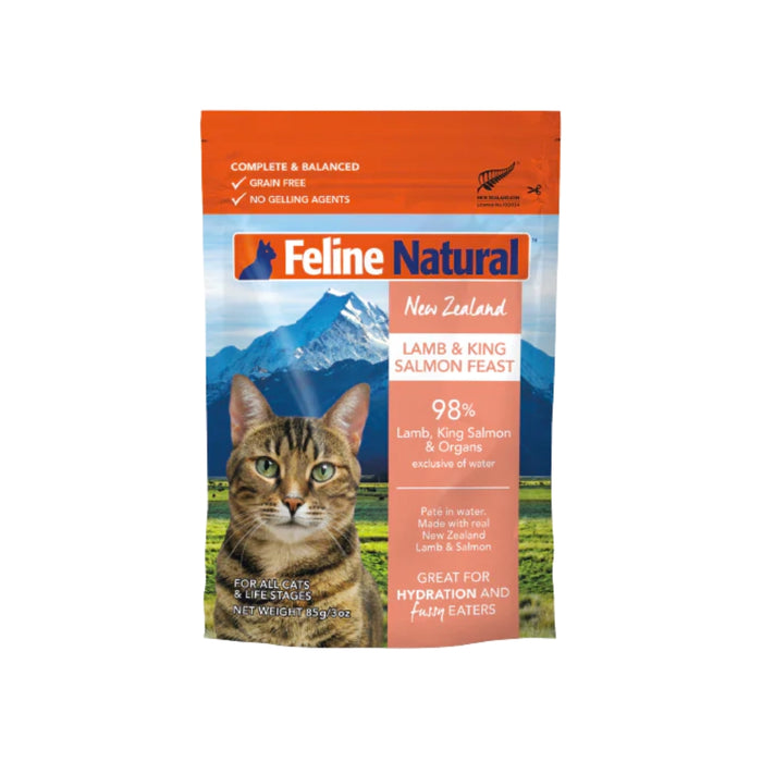 Feline Natural Cat Canned Food - Lamb & Salmon - 85g Pouch