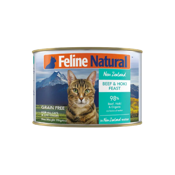 Feline Natural Cat Canned Food - Beef & Hoki Feast - 170g