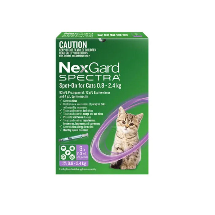 NEXGARD SPECTRA Spot-On for Cats 0.8 - 2.4 KG