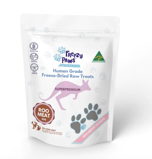 Freezy Paws - Superpremium Human Grade Freeze-Dried Kangaroo Meat Raw Treats 80g my rainbow pet