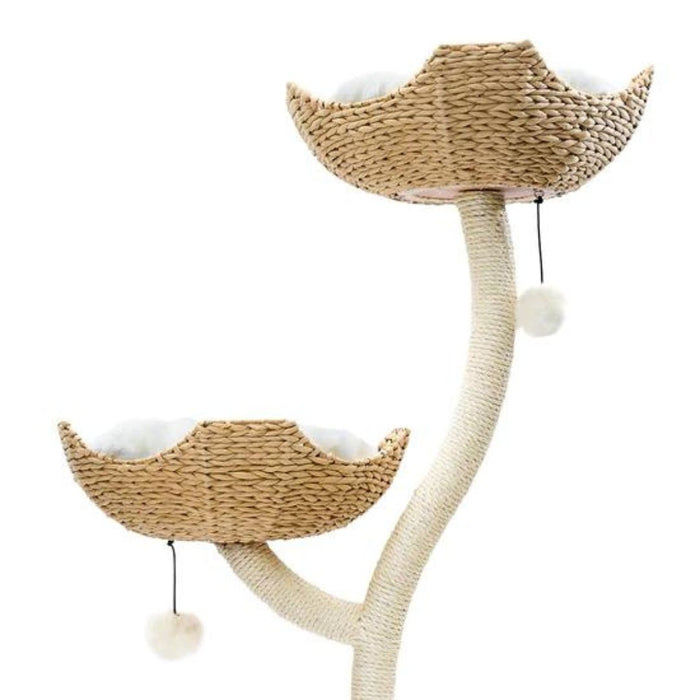 186cm Extra-High Basket Wooden Cat Tree