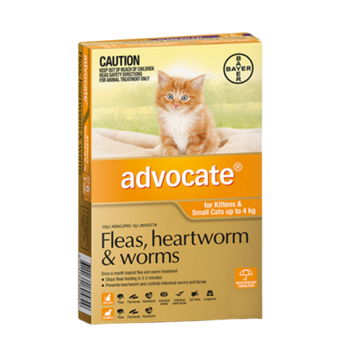 ADVOCATE FOR KITTENS & SMALL CATS UP TO 4KG - Flea & Worm Control- 1 Tube 0.4ml my rainbow pet
