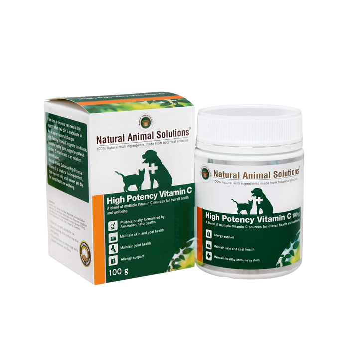 Natural Animal Solutions - High Potency Vitamin C - 100g my rainbow pet