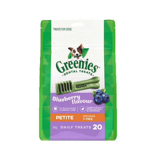Greenies Dog Dental Chews - Blueberry Petite pk 20 - 340g my rainbow pet
