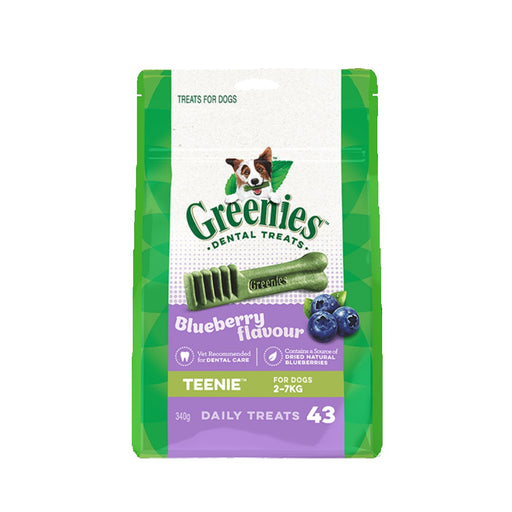 Greenies Dog Dental Chews - Blueberry Teenie pk 43 - 340g my rainbow pet