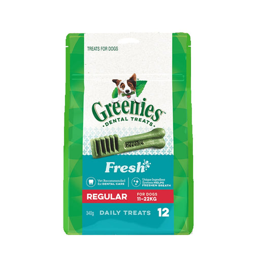 Greenies Dog Dental Chews - Freshmint Regular Pk12 - 340g my rainbow pet