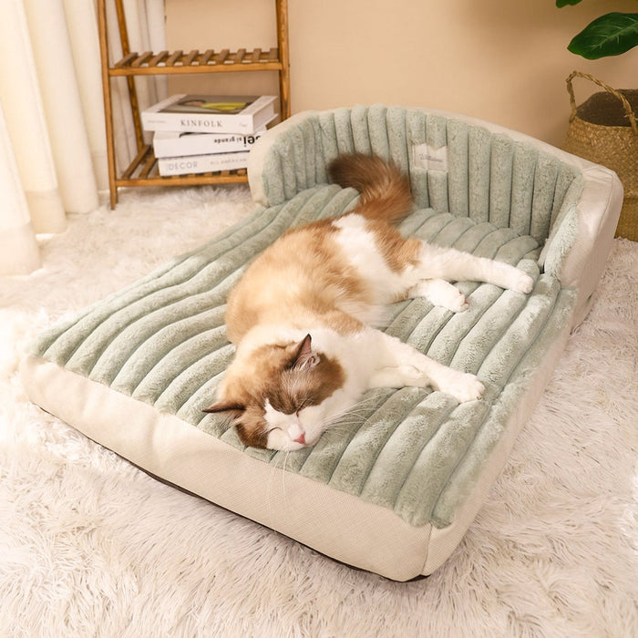 Rabbit Fluff Soft Pet Bed | Moss Green Bed | Cat Bed Dog Bed