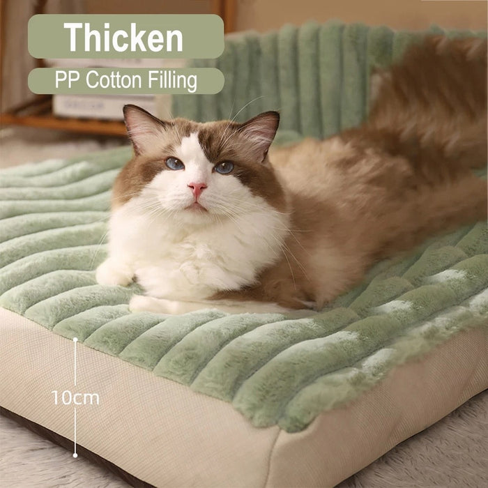 Rabbit Fluff Soft Pet Bed | Moss Green Bed | Cat Bed Dog Bed