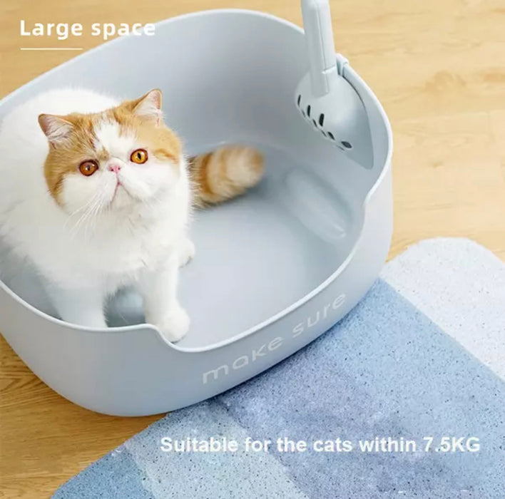MAKESURE | Large Cat Litter Box Lite with Mat | Moss Green