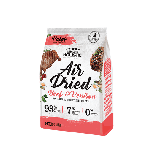 Absolute Holistic Air Dried Cat Food Beef & Venison 500g my rainbow pet