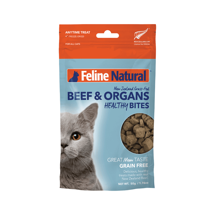 FELINE NATURAL Cat Treats Grain Free Healthy Beef 50g