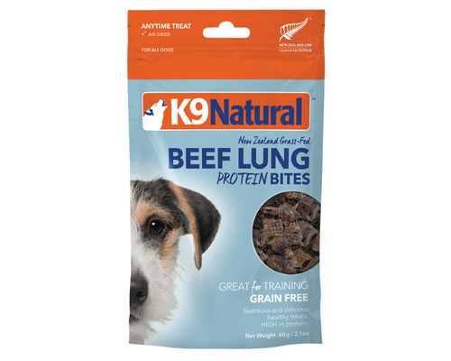 K9 NATURAL Dog Treats Beef Lung Air Dry Protein Bites 60g