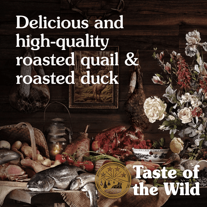 Taste of the Wild Lowland Creek Premium Real Meat Recipe with Roasted Quail & Duck Grain-Free Dry Cat Food my rainbow pet